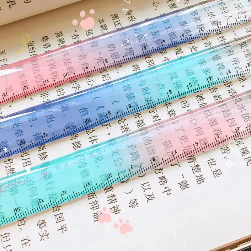 Cute Cat Paw Plastic Straight Rulers Kawaii School Office Supplies Planner Accessories Student Prize Drawing tools