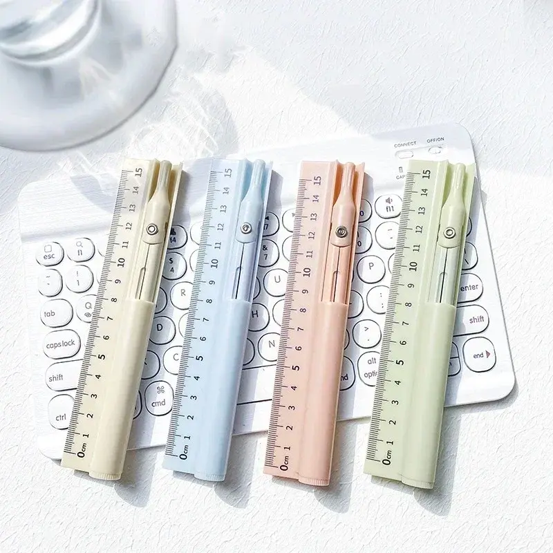 3 in 1 Compass Geometry Set with Ruler Pencil Kawaii Multifunctional Drawing Compass Math Geometry Tool Office School Supplies