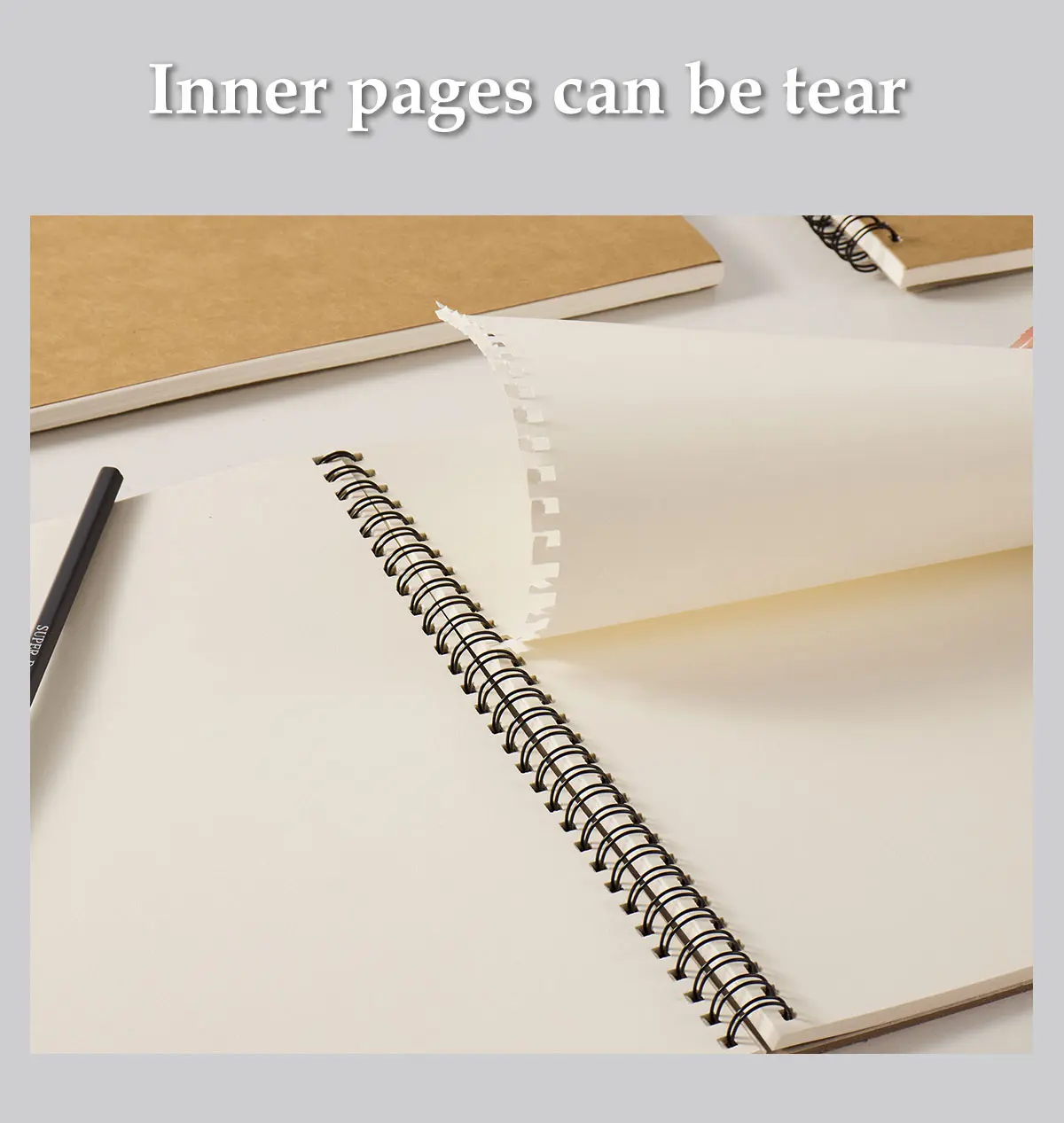 Spiral Bound Sketchbook Tear Off Paper Pad for Drawing Artist Sketch Book with Perforated Pages Back To School Art Supplies