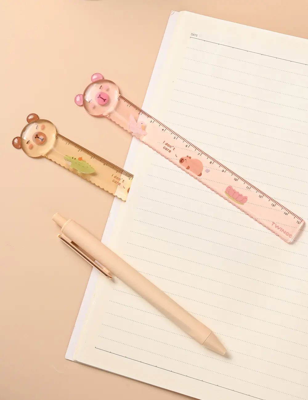 kawaii stationery Aesthetic stationery back to school acsesories School supplies drawing cute capybara ruler  school things