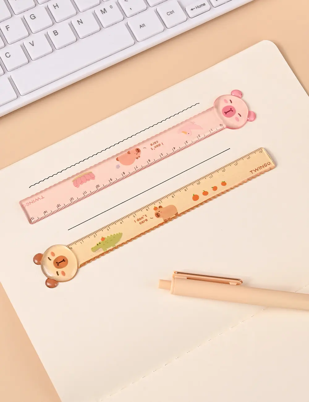 kawaii stationery Aesthetic stationery back to school acsesories School supplies drawing cute capybara ruler  school things