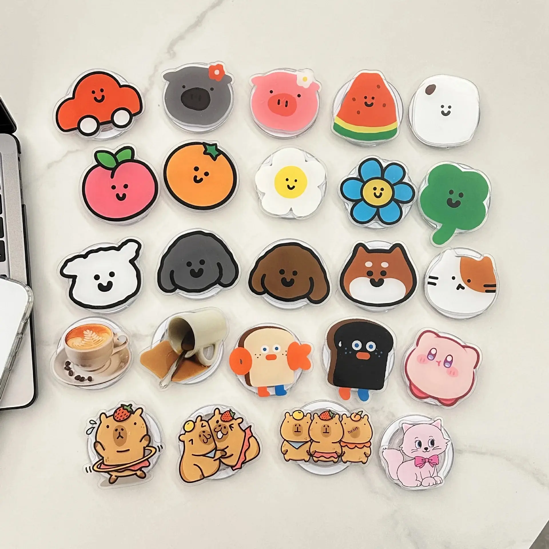 Creative Cartoon Dog Toast Cute Expression Magnetic Stand Universal Mobile Phone Holder For Men Women Lazy Stand