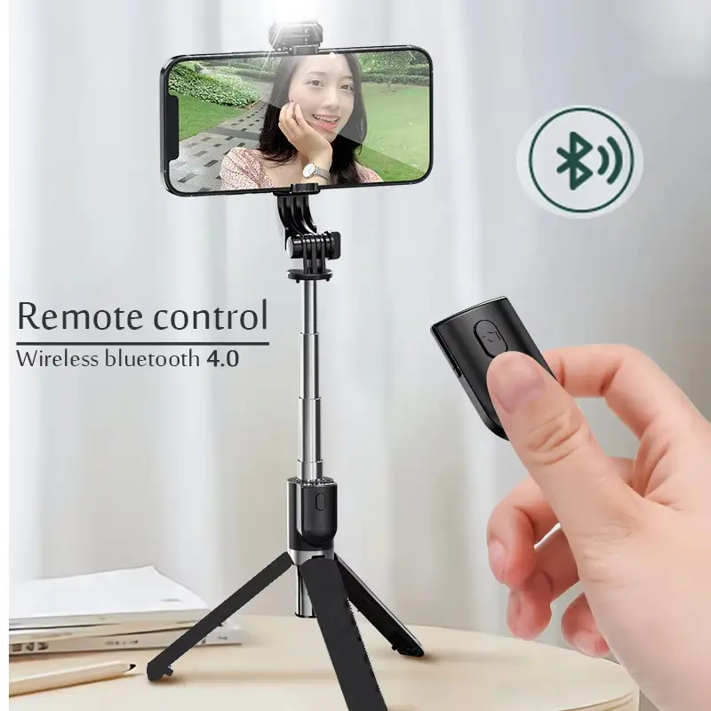 Wireless Bluetooth Selfie Stick Tripod Stand with Fill Light Remote Shutter Tripod For iPhone Samsung Xiaomi Live Phone Holder