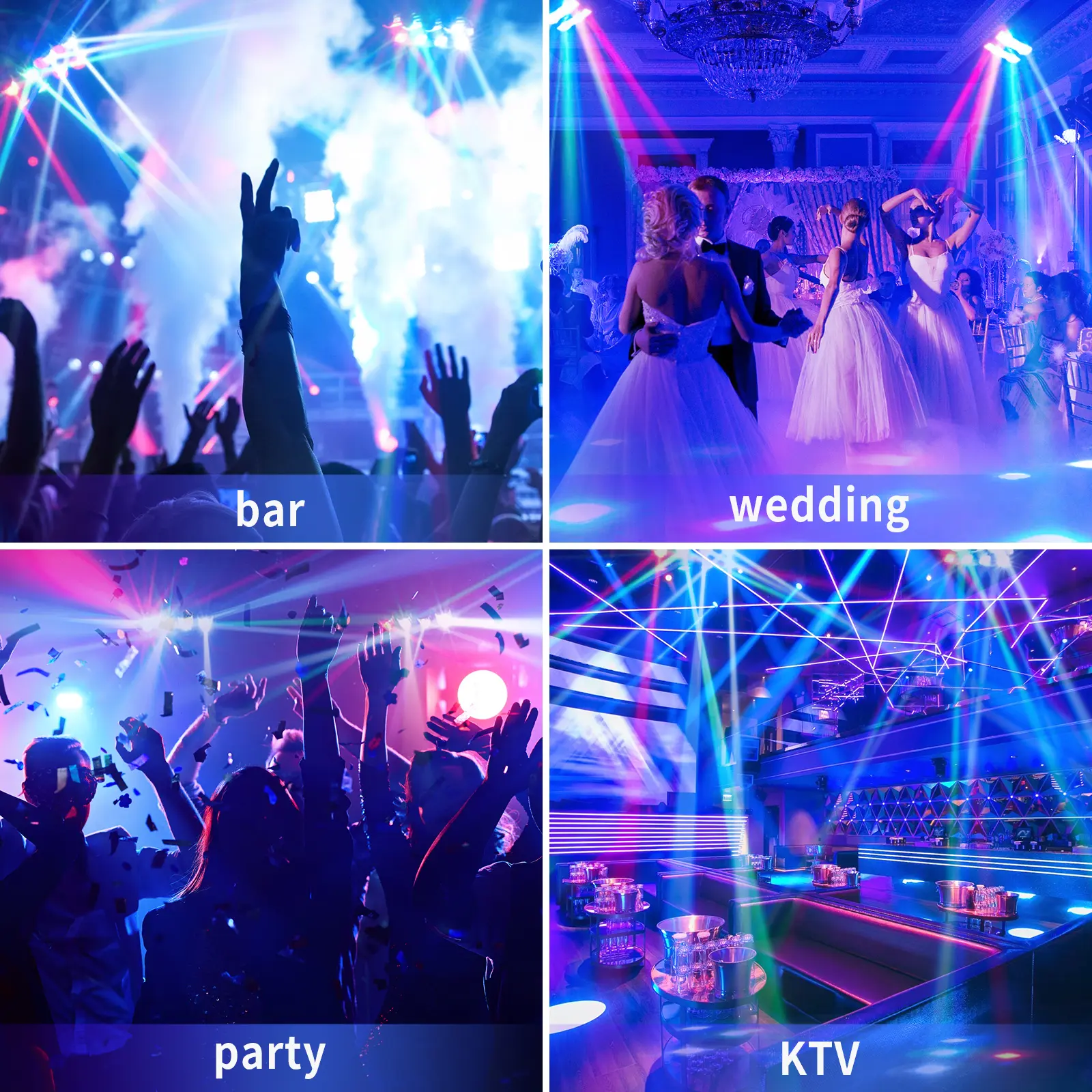 Datewink 80W Mini Spider Moving Head Lights RGBW LEDs Beam Stage Lighting Effect DMX512 For DJ Disco Party Show Wedding Karaoke