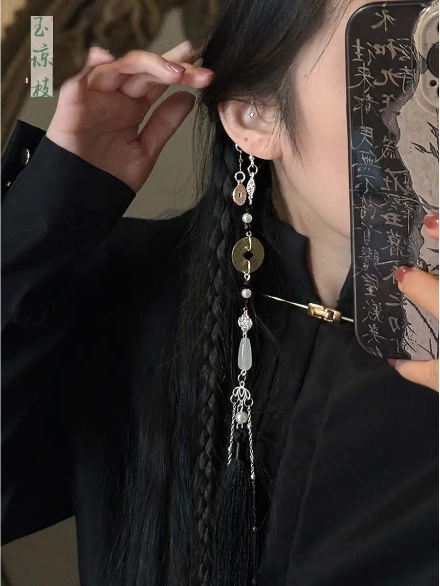 Ele Long Tassel Earrings Traditional Chinese Sle Copper Coin Design No Piercing Required Faionable Ethnic Jewelry for...