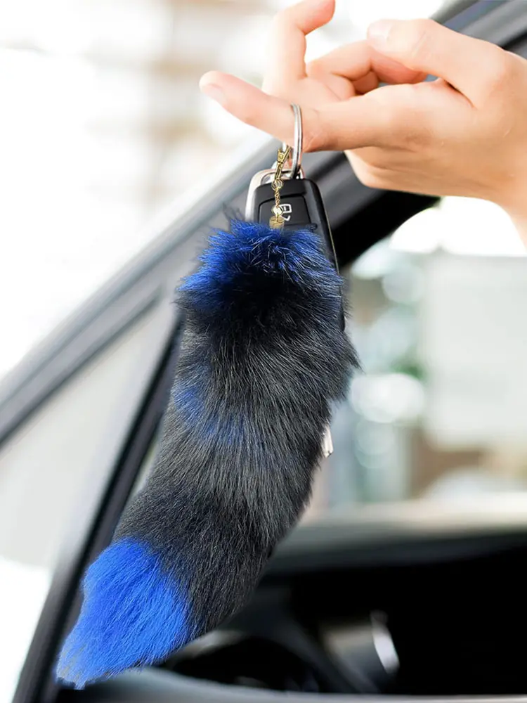 Huge Fluffy Faux Fur Fox Tail Keychain Therian Tail Fox Tail Keychain Handbag Key Chain Fluffy Fur Key Chain Gift for Women Girl