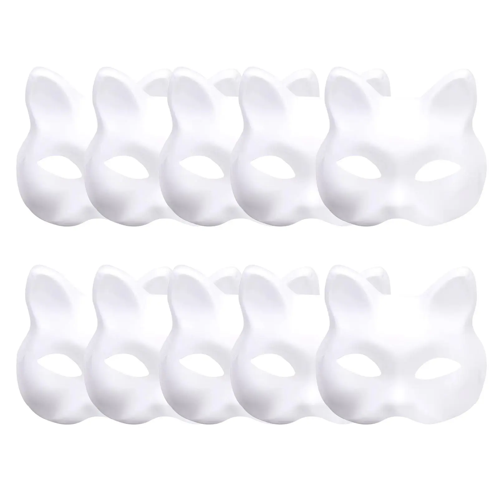 White Plastic Cat Mask, White Role-Playing Anime Party Half Costume, Diy Mask