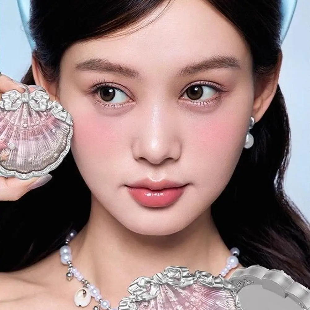 Flower Knows Pearl Shell Shape Velvet Embossed Blush Matte Finish Buildable Blendable Powder Blush For Cheeks For All Skin Tones