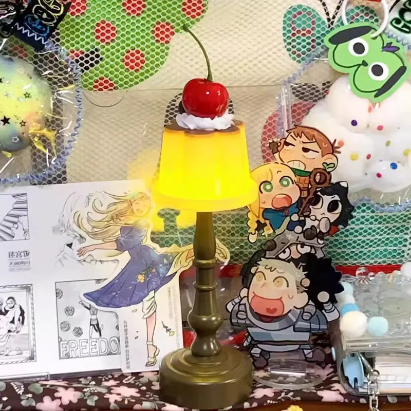 Retro Pudding Night Light, Desktop Decor light, Bedroom LED Table Lamp With Battery, Bedside Sleep Light, Suitable For Gift