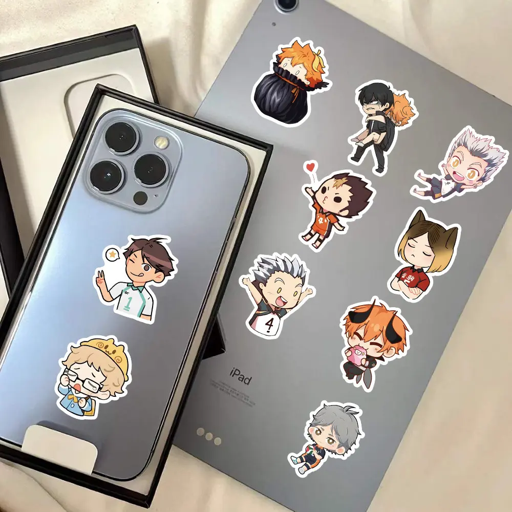 63PCS Cartoon Haikyuu!! Stickers Anime Cute Graffiti Decals Phone Case Luggage Laptop Waterproof Kids DIY Sticker Toy