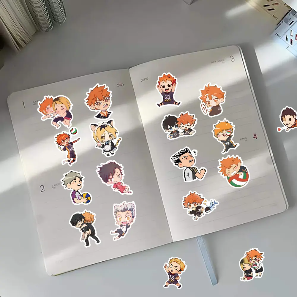 63PCS Cartoon Haikyuu!! Stickers Anime Cute Graffiti Decals Phone Case Luggage Laptop Waterproof Kids DIY Sticker Toy