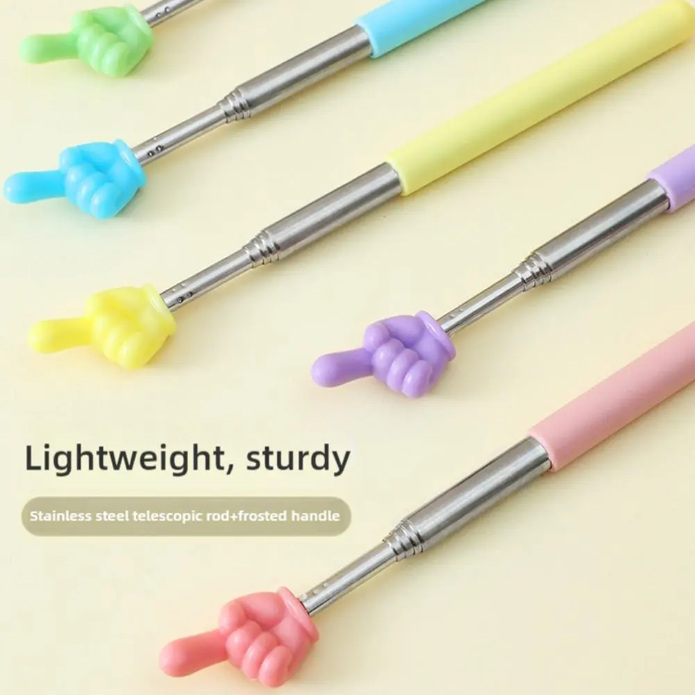 Steel Teaching Pointer Telescopic Rod Finger Design Teaching Stick Finger Reading Sticks Tools School Office Supplies