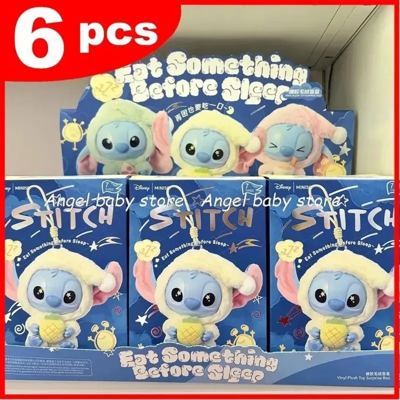 2025 New Stitch Eat Something Before Sleep Series Plush Blind Box Vinyl Toys Cute Doll Mystery Box Bag Hanging Decoration Gift*