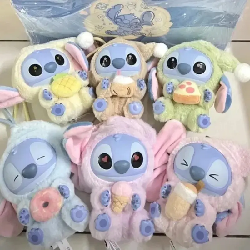 2025 New Stitch Eat Something Before Sleep Series Plush Blind Box Vinyl Toys Cute Doll Mystery Box Bag Hanging Decoration Gift*