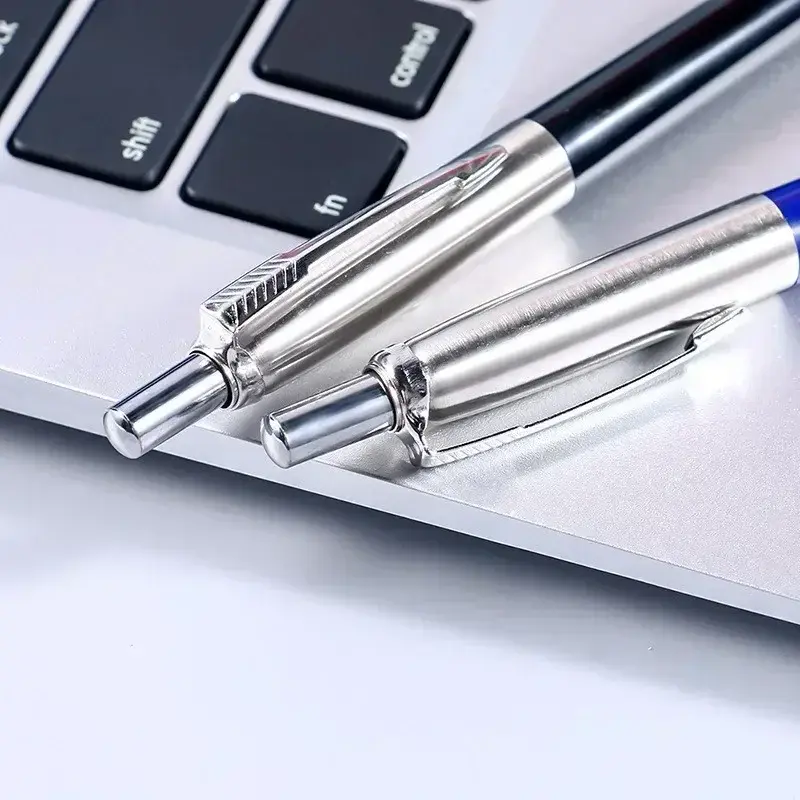 Metal Ballpoint Pen Press Style Commercial Gift Pens For School Office Core Automatic Ball Pen Writing Supplies