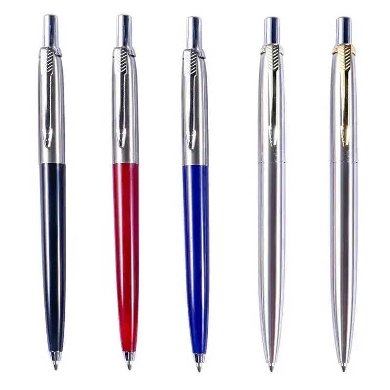 Metal Ballpoint Pen Press Style Commercial Gift Pens For School Office Core Automatic Ball Pen Writing Supplies