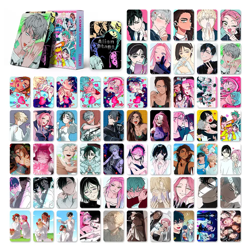 60+32Pcs/Set Game Korean Manga Alien Stage LOMO Card Sticker Mizi Sua Ivan Till Hyuna Luka Printing Card Anime Cards