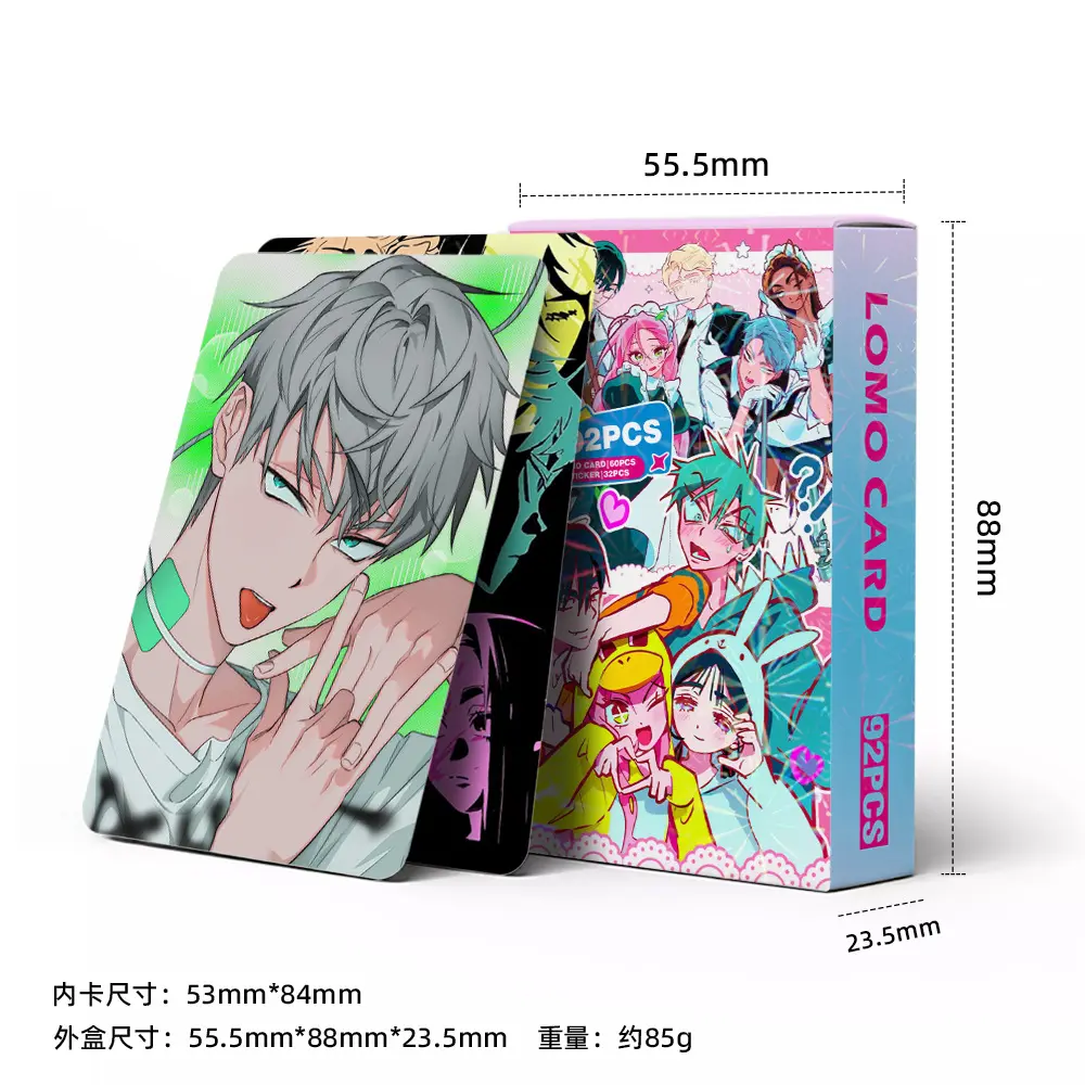 60+32Pcs/Set Game Korean Manga Alien Stage LOMO Card Sticker Mizi Sua Ivan Till Hyuna Luka Printing Card Anime Cards