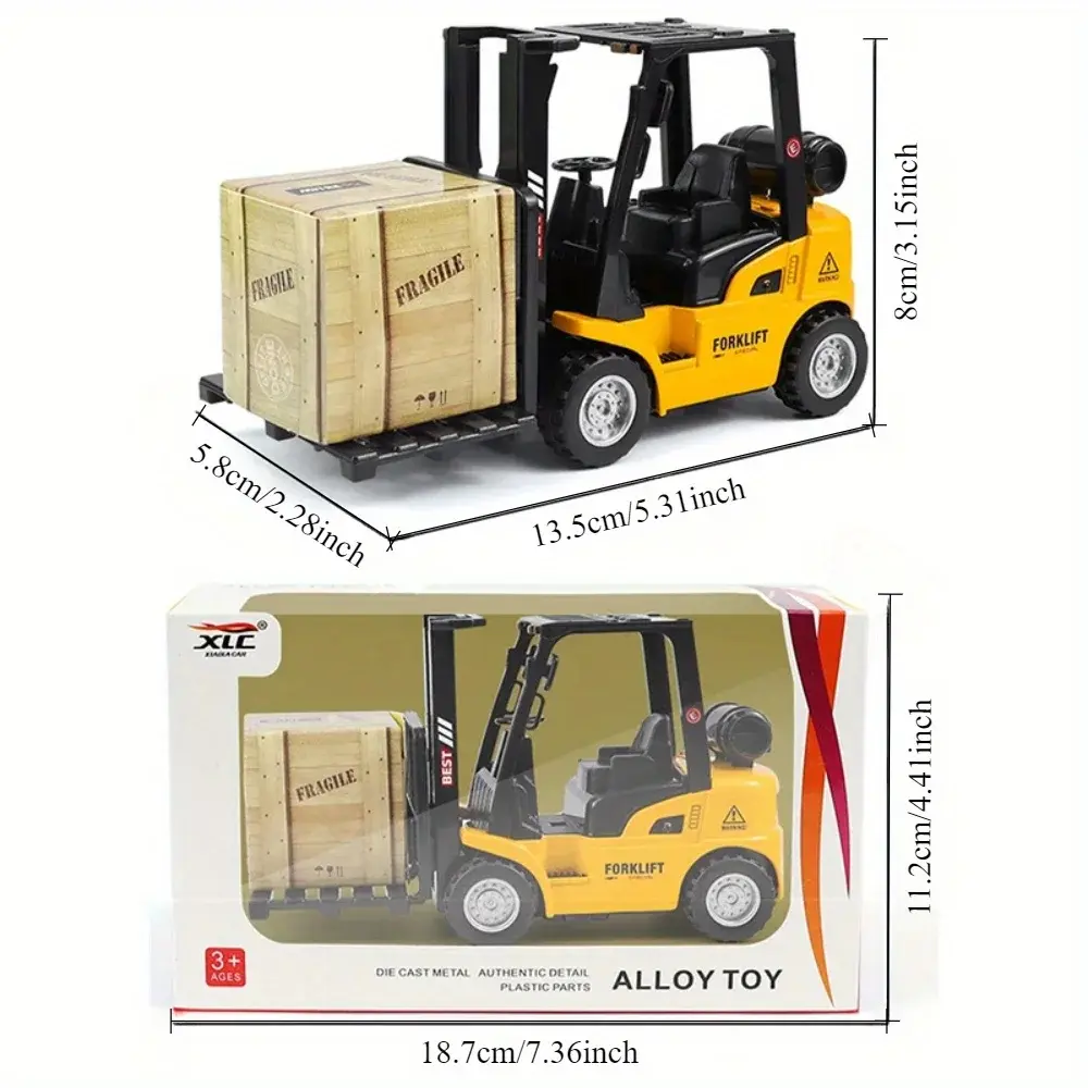 Kids Forklift Toy Alloy Engineering Pull Back Truck Model Toys Engineering Vehicle Model Alloy Car for Boys Christmas Birthday