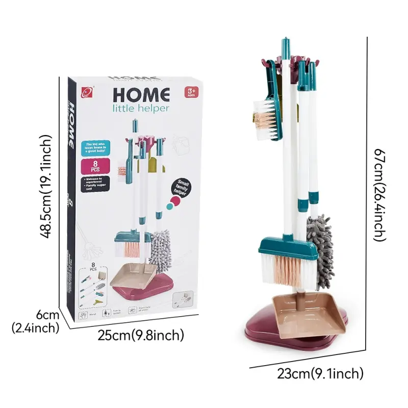 Children's Cleaning Tool Toys Pretend Play Cleaning Set and Sanitation Simulation Broom Vacuum Cleaner Tool Toy for Boys Girls