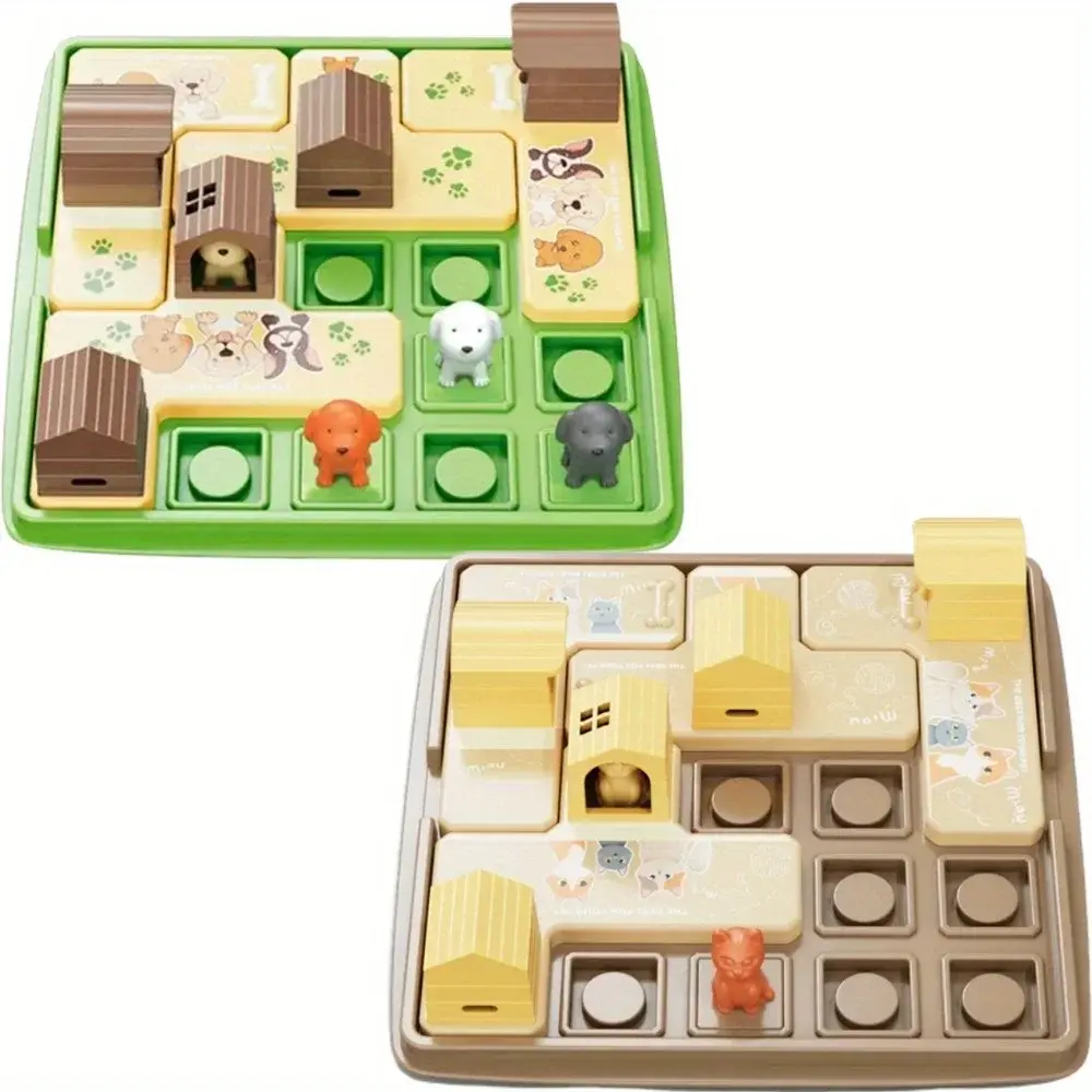 Children Dog Maze Puzzles Logical Thinking Training Board Game Travel Activities Games Parent-Child Interactive Educational Toys