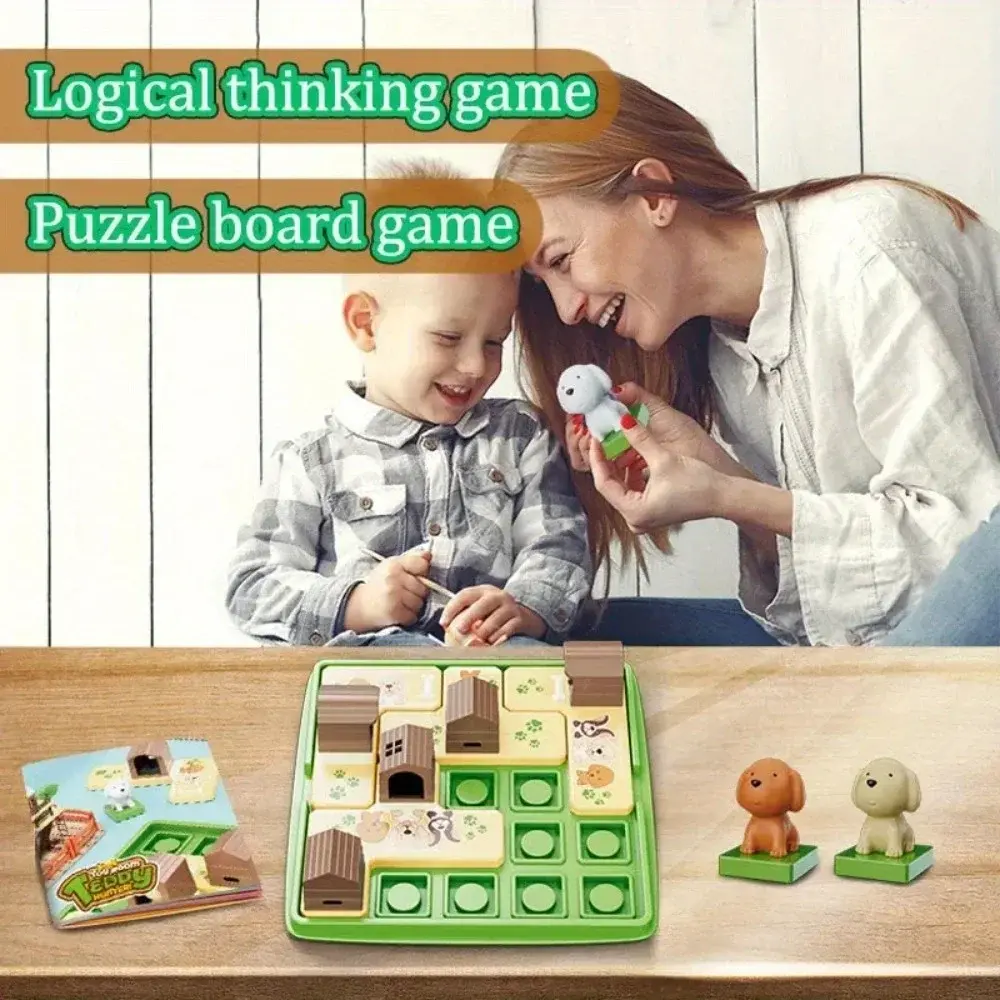 Children Dog Maze Puzzles Logical Thinking Training Board Game Travel Activities Games Parent-Child Interactive Educational Toys