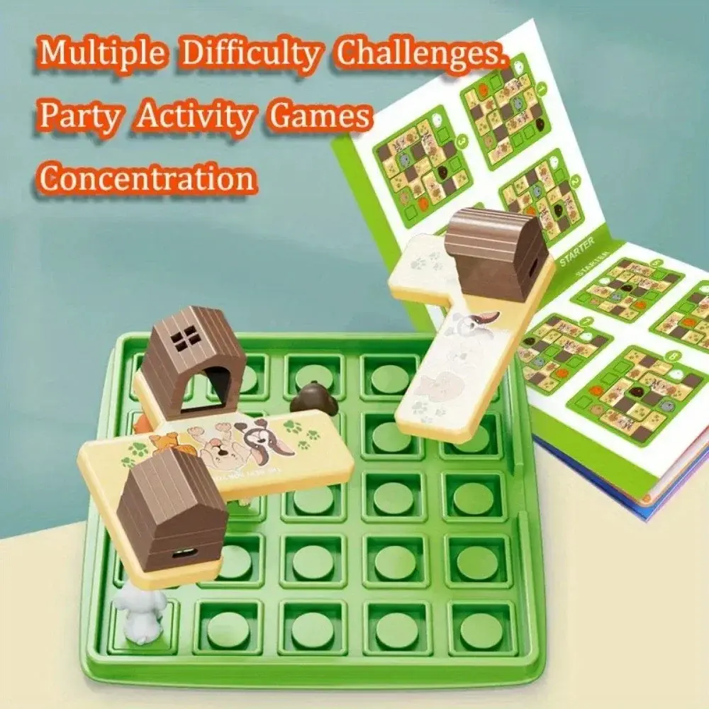 Children Dog Maze Puzzles Logical Thinking Training Board Game Travel Activities Games Parent-Child Interactive Educational Toys
