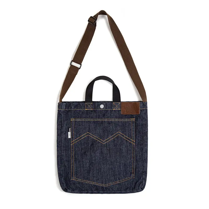 Madden Workwear American Retro Denim Single oulder Crossbody Bag Large Capaci Handheld Tablet Tote Bag for Men