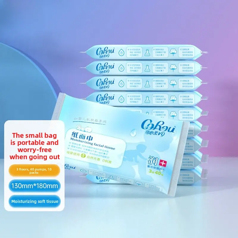 Portable Baby Cloud Soft Towel Moisturizing Cr Paper Towel Dry Wet Use Two Purpose Soft Paaged Facial Towel by Corou