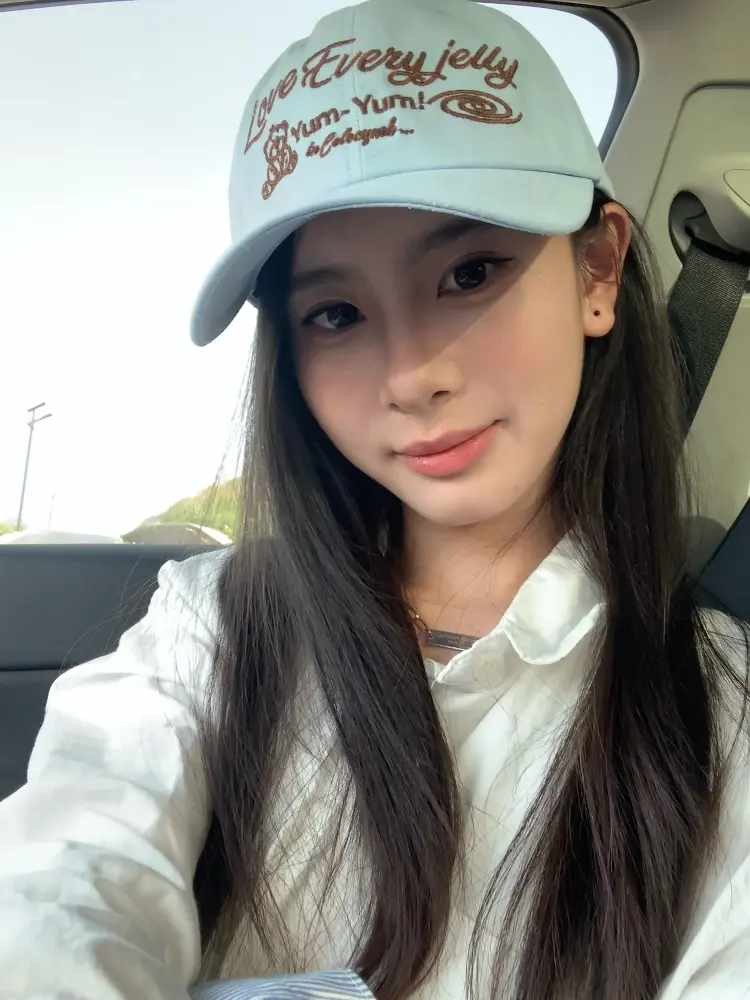  Women's Spring Summer New Hat Embroidered Bear Letter Soft Top Baseball Cap Milk Blue Trendy Casual Cotton ex Hat