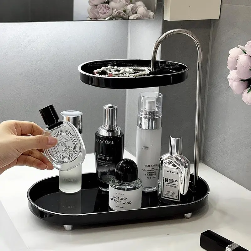 Batoom Cosmetic Perfume Storage Box Double Layer Desktop Organizer elf Toiletry Skin Care Product Holder PP Injection Mailed