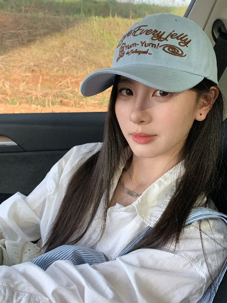  Women's Spring Summer New Hat Embroidered Bear Letter Soft Top Baseball Cap Milk Blue Trendy Casual Cotton ex Hat