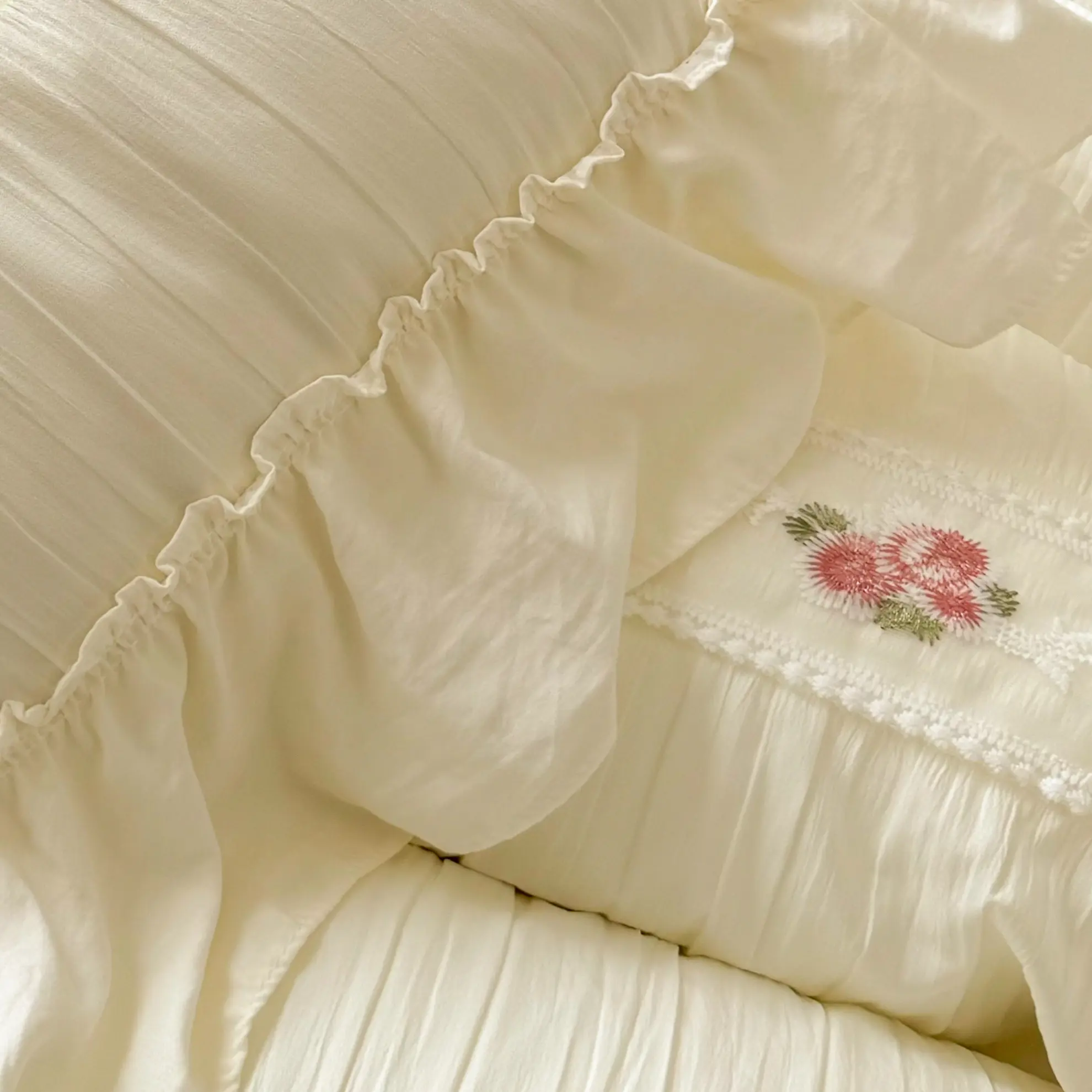 Princ Sle Floing Bubble Cotton Pillowcases Waed Cotton Pillow Covers Pair 48X74cm Embroidered Single Person Pillowcases