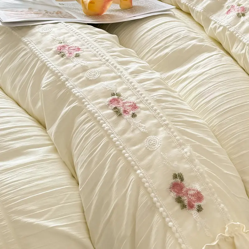 Princ Sle Floing Bubble Cotton Pillowcases Waed Cotton Pillow Covers Pair 48X74cm Embroidered Single Person Pillowcases
