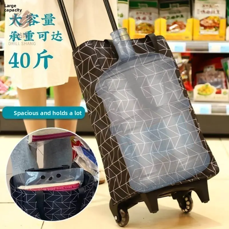 Portable Lightweight op Cart Foldable Hand Pull Rod Vegetable Bung Car Small Trolley ly Hand Pu Cart
