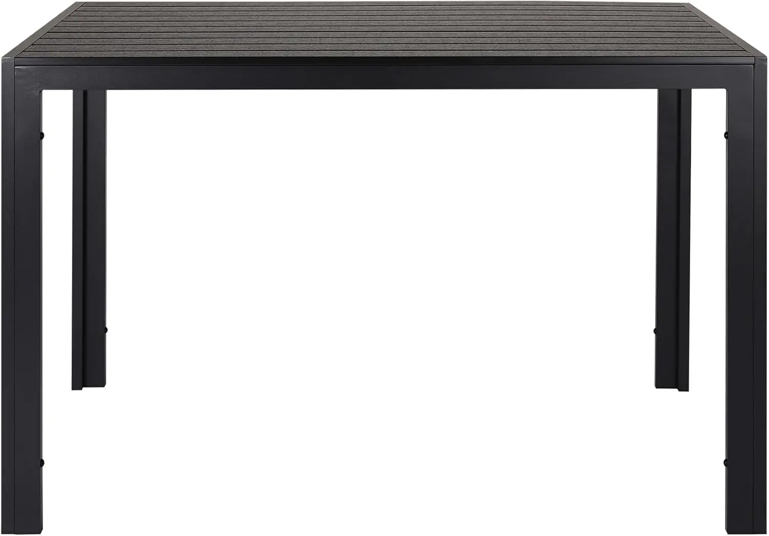 Garden Table Aluminum +Wood-plastic WPC,110 x 70 cm Dining Table, Bistro Balcony Patio Table,Heat and Weather Resistant,Non-slip