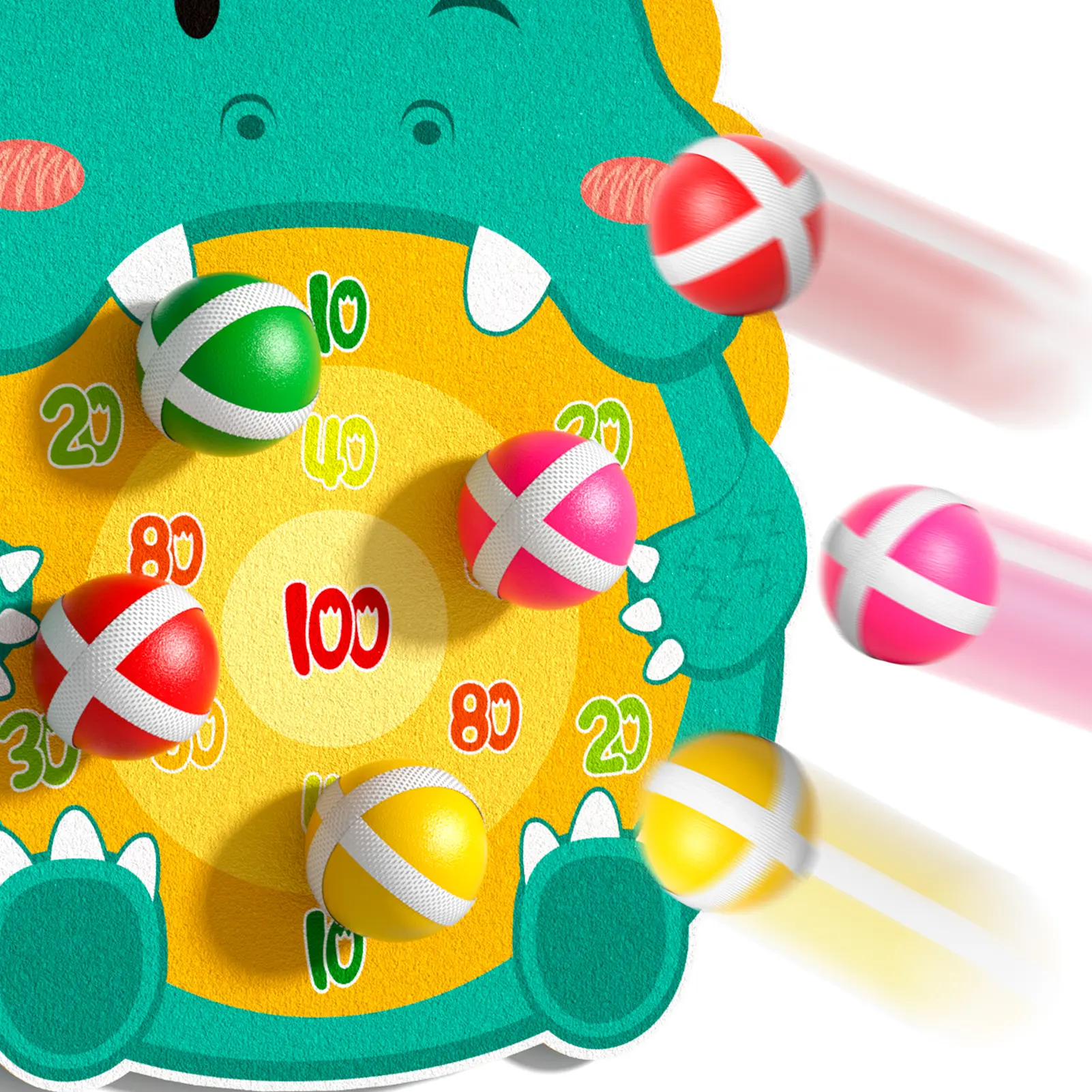 Indoor Kids Toys Gifts Cartoon Dinosaur Sticky Ball Gun Toys Games Dart Board Toys For Kids Ages 3-8 Boys Girls Birthday Gifts