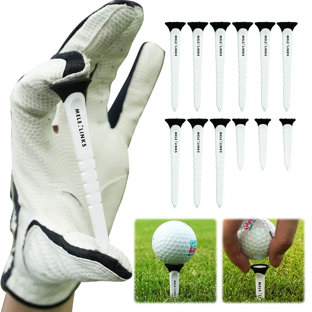 12Pcs Plastic Golf Tees Golf Ball Holder 5 Level Adjustable Height Golf Ball Nails Tees Golf Ball Holder Tees Golf Accessories