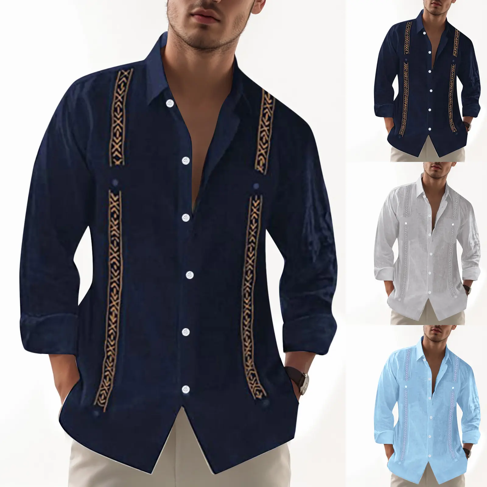 Men's Minimalist Solid Shirt With Button Stretch Lightweight Outdoor Sports Blouse Autumn Long Sleeve Lapel Neck Fashion Shirts