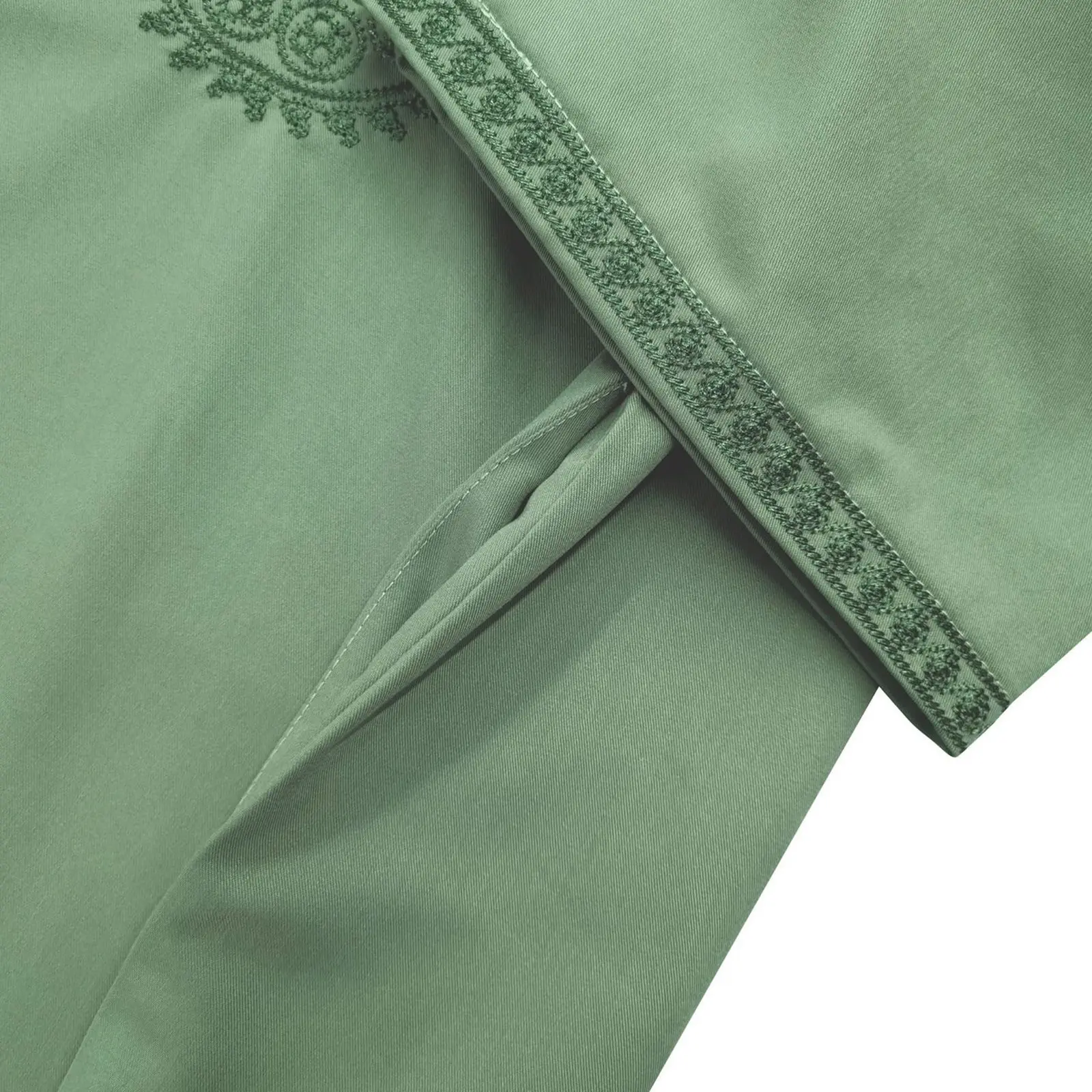Large T Shirts for Men Male Middle Muslim Ethnic Clothing Loose Embroidered Pocket Casual Robes Top