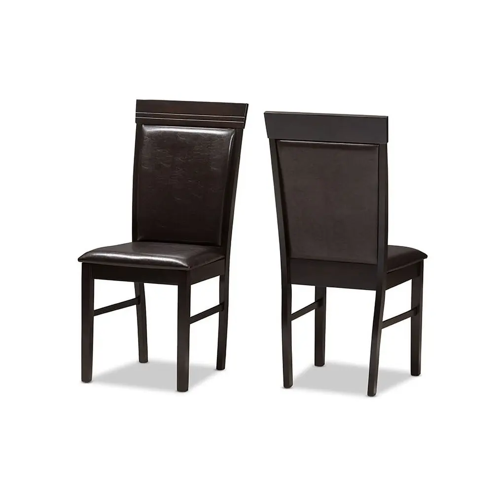 Modern 5-Piece Dining Set with Faux Leather Upholstered Chairs and MDF Table Rubberwood Construction Indoor Use