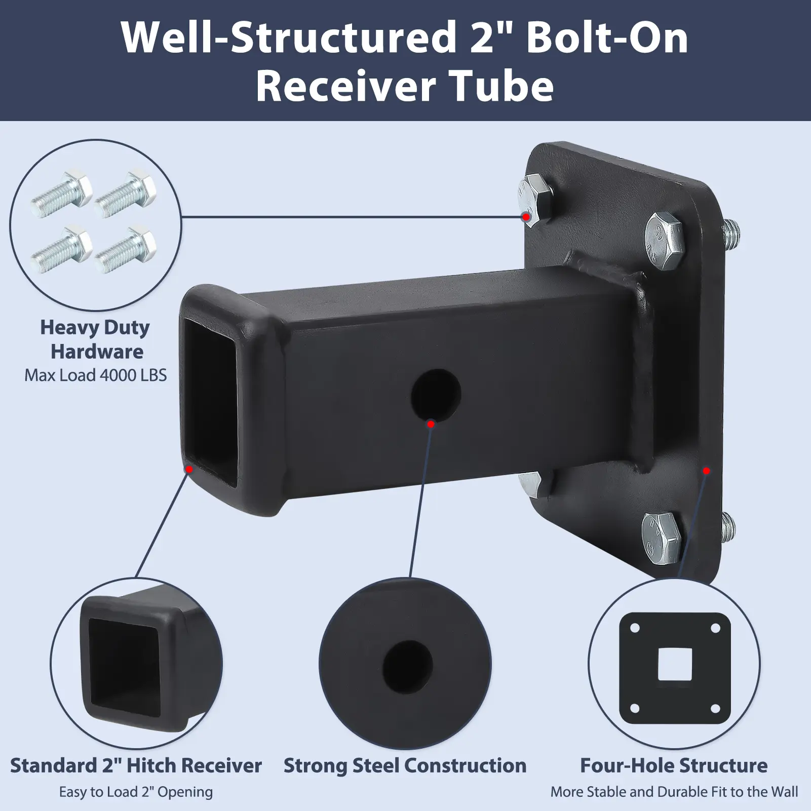 Multi-Purpose Mounting Plate Attachment 2-Inch Receiver