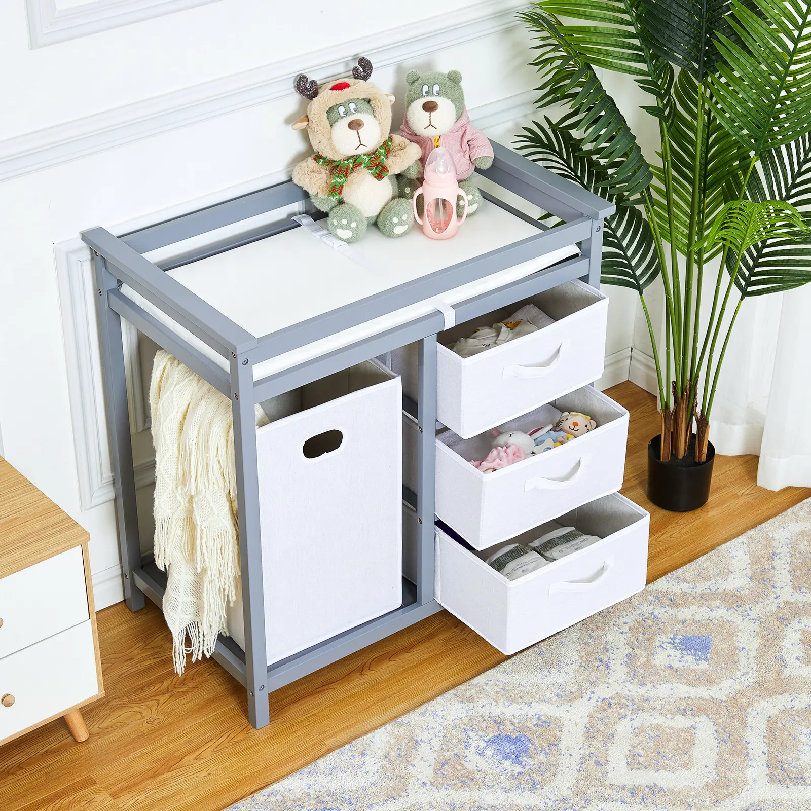 Baby Diaper Stand Multi layer Solid Wood Baby Diaper Stand