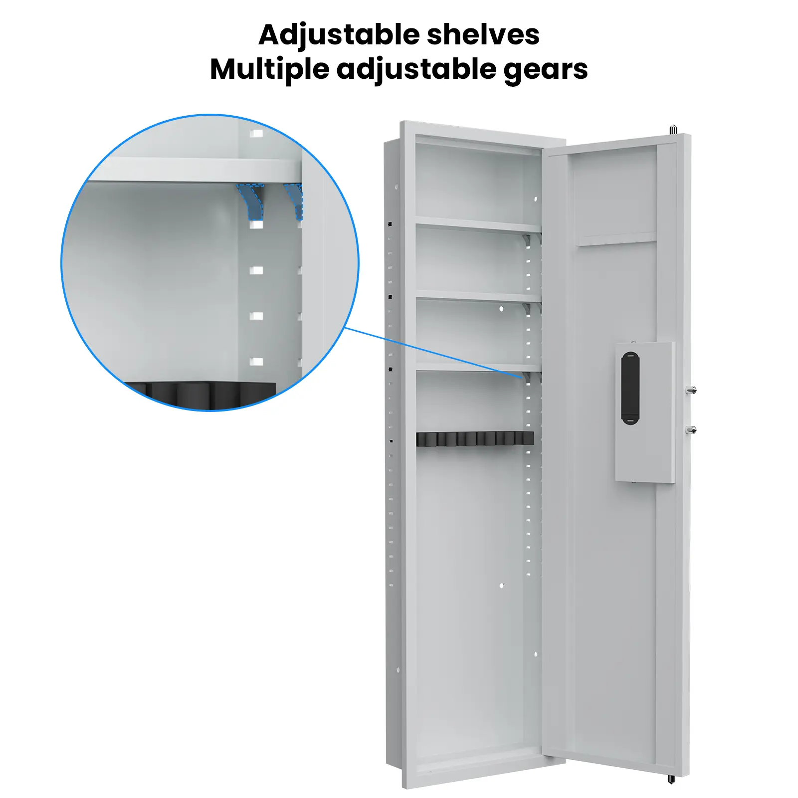 53.15" Wall Safe Hidden Electronic Safe Deposit Box, Dual Alarm Function & Adjustable Shelve For Business Cash Drops Home Safety