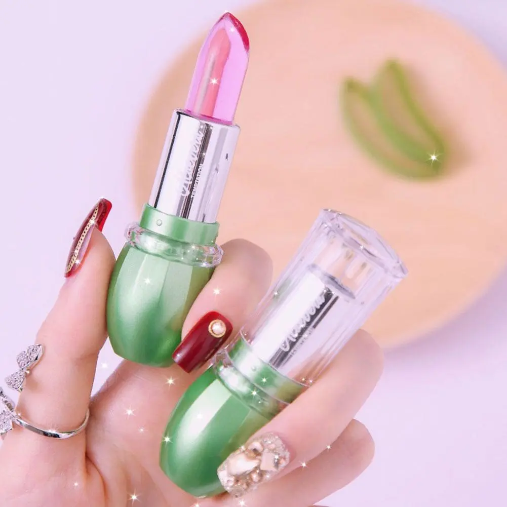 Moisturizing Aloe Vera Jelly Color Changing Lipstick Lasting Nutritious Lip Balm Gentle Magic Temperature Color Change Lip Gloss