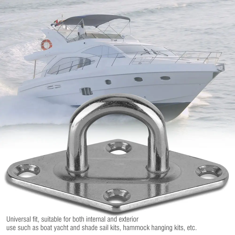 Boat Diamond Pad Eye 4 Types 304 Stainless Steel Boat Diamond Pad Eye Plate Marine Grade Boat/Yacht Accessory Diamond Pad Eye