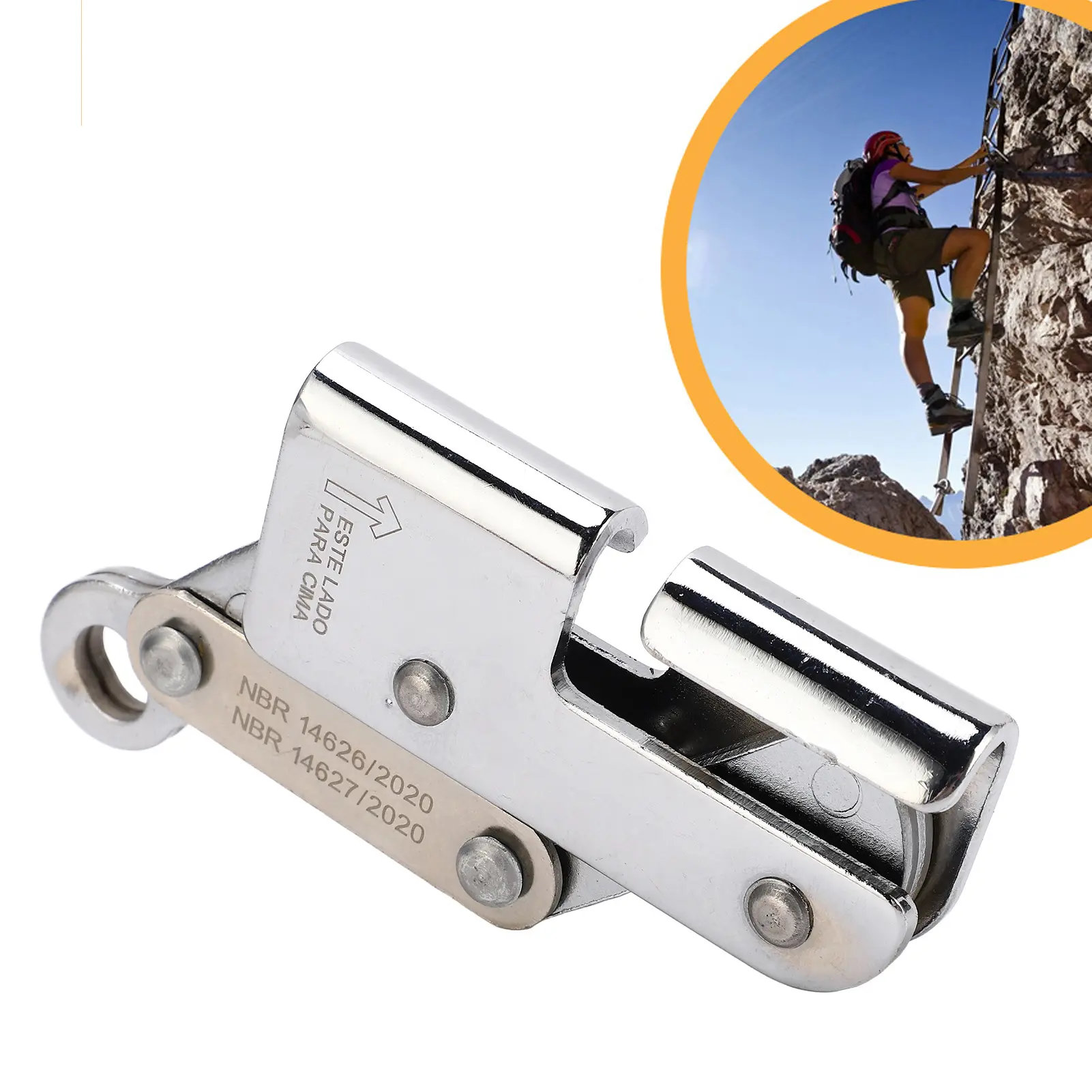 Quick Rock Climbing Rope Grab Strong and Alloy Steel Self Braking Stop Descender Easy To Operate for Rock Climbing