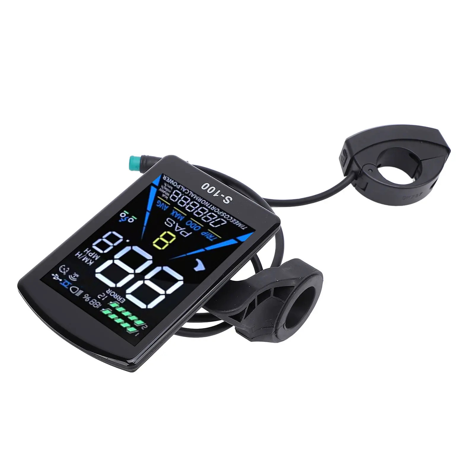 Electric Bike Panel Screen Sturdy 24V 36V 48V 60V 72V 5 Pin Connector Electric Bike LCD Control Panel for 22.2mm Handlebar
