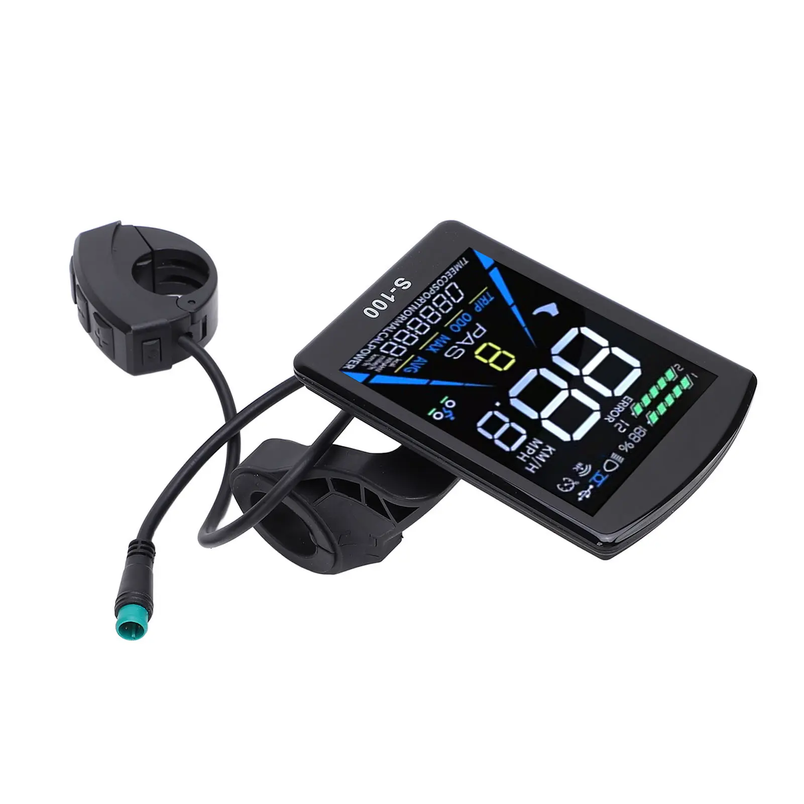 Electric Bike Panel Screen Sturdy 24V 36V 48V 60V 72V 5 Pin Connector Electric Bike LCD Control Panel for 22.2mm Handlebar