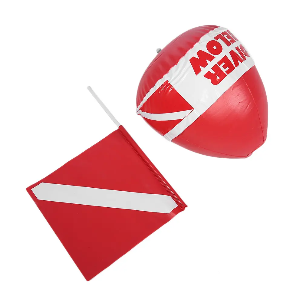 Inflatable Dive Buoy PVC Diving Surface Marker Inflatable Signal Floater Dive Bouy Ball with Flag
